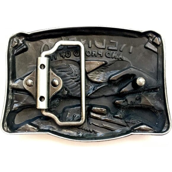 Men's Metallic Redneck Western Cowboy Motorcyclist Native American Belt Buckle - Picture 2 of 2